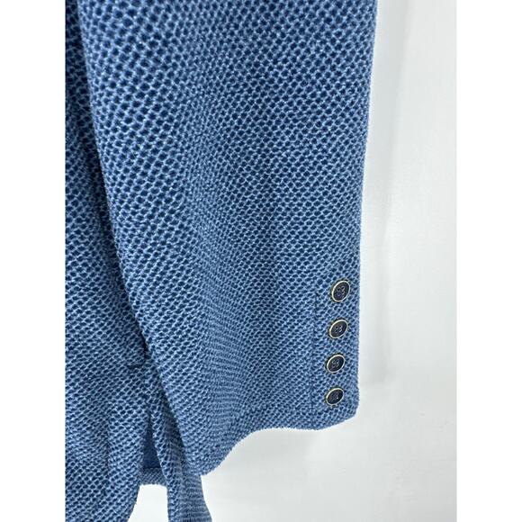 J McLaughlin Marisa Fleece Top Button Detailed High Neck Blue Size Medium - Picture 7 of 10